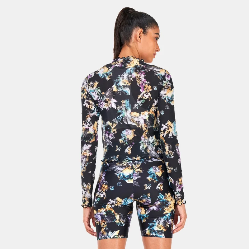 PUMA Women's Crystal Galaxy Printed Long Sleeve Fitted T-Shirt